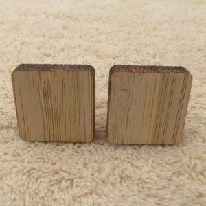 Wood Square Cuff Links